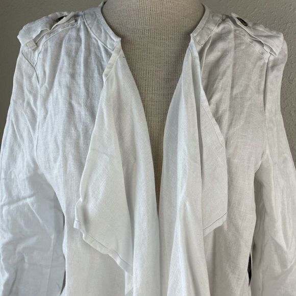 NWT Luciano Dante White Linen Jacket Top Size L - Picture 2 of 8